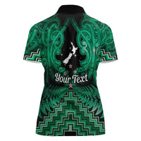 Personalised Aotearoa Matariki Women Polo Shirt Green Fern Maori Poutama