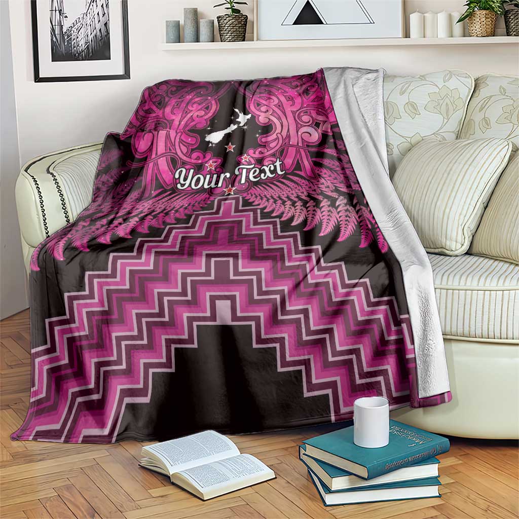 Personalised Aotearoa Matariki Blanket Pink Fern Maori Poutama