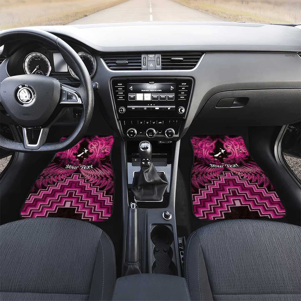 Personalised Aotearoa Matariki Car Mats Pink Fern Maori Poutama