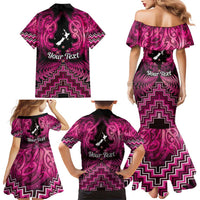 Personalised Aotearoa Matariki Family Matching Mermaid Dress and Hawaiian Shirt Pink Fern Maori Poutama LT01 - Polynesian Pride