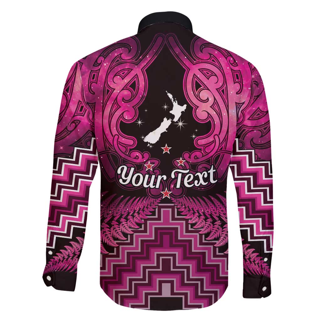 Personalised Aotearoa Matariki Family Matching Puletasi and Hawaiian Shirt Pink Fern Maori Poutama LT01 - Polynesian Pride