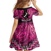 Personalised Aotearoa Matariki Family Matching Tank Maxi Dress and Hawaiian Shirt Pink Fern Maori Poutama LT01 - Polynesian Pride