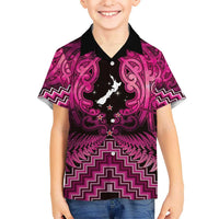 Personalised Aotearoa Matariki Hawaiian Shirt Pink Fern Maori Poutama
