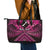 Personalised Aotearoa Matariki Leather Tote Bag Pink Fern Maori Poutama