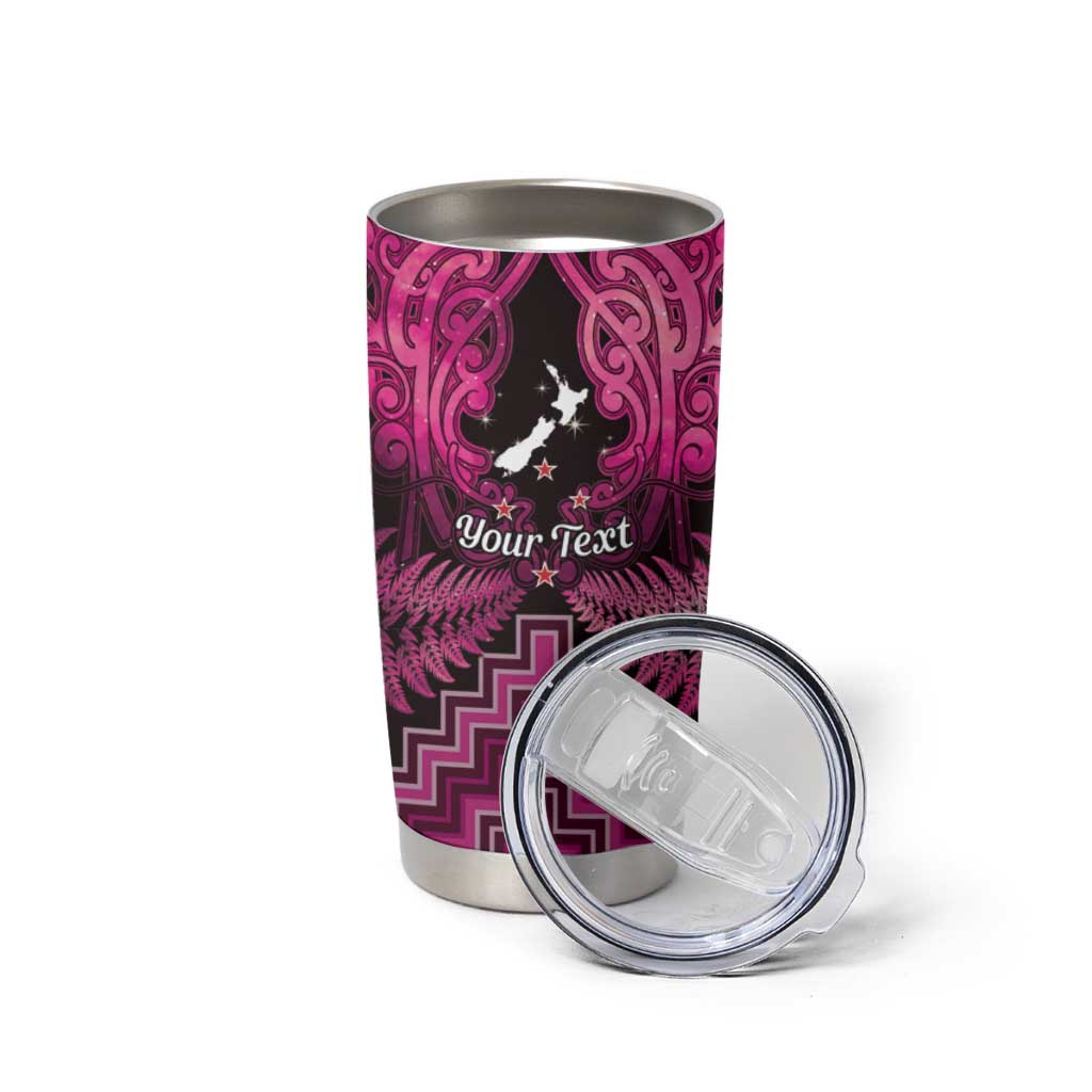 Personalised Aotearoa Matariki Tumbler Cup Pink Fern Maori Poutama