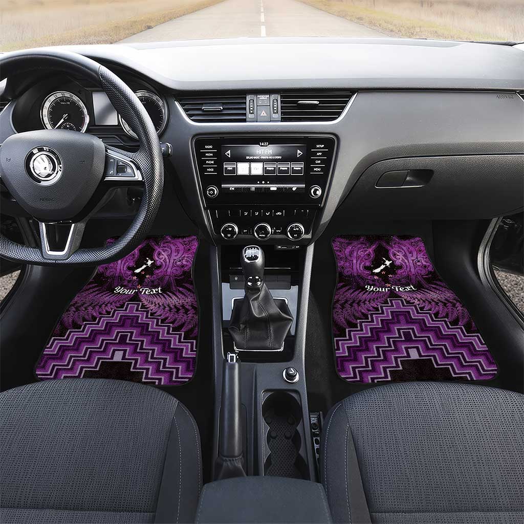 Personalised Aotearoa Matariki Car Mats Purple Fern Maori Poutama