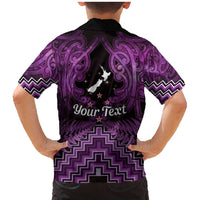 Personalised Aotearoa Matariki Family Matching Mermaid Dress and Hawaiian Shirt Purple Fern Maori Poutama LT01 - Polynesian Pride