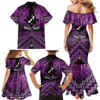 Personalised Aotearoa Matariki Family Matching Mermaid Dress and Hawaiian Shirt Purple Fern Maori Poutama LT01 - Polynesian Pride