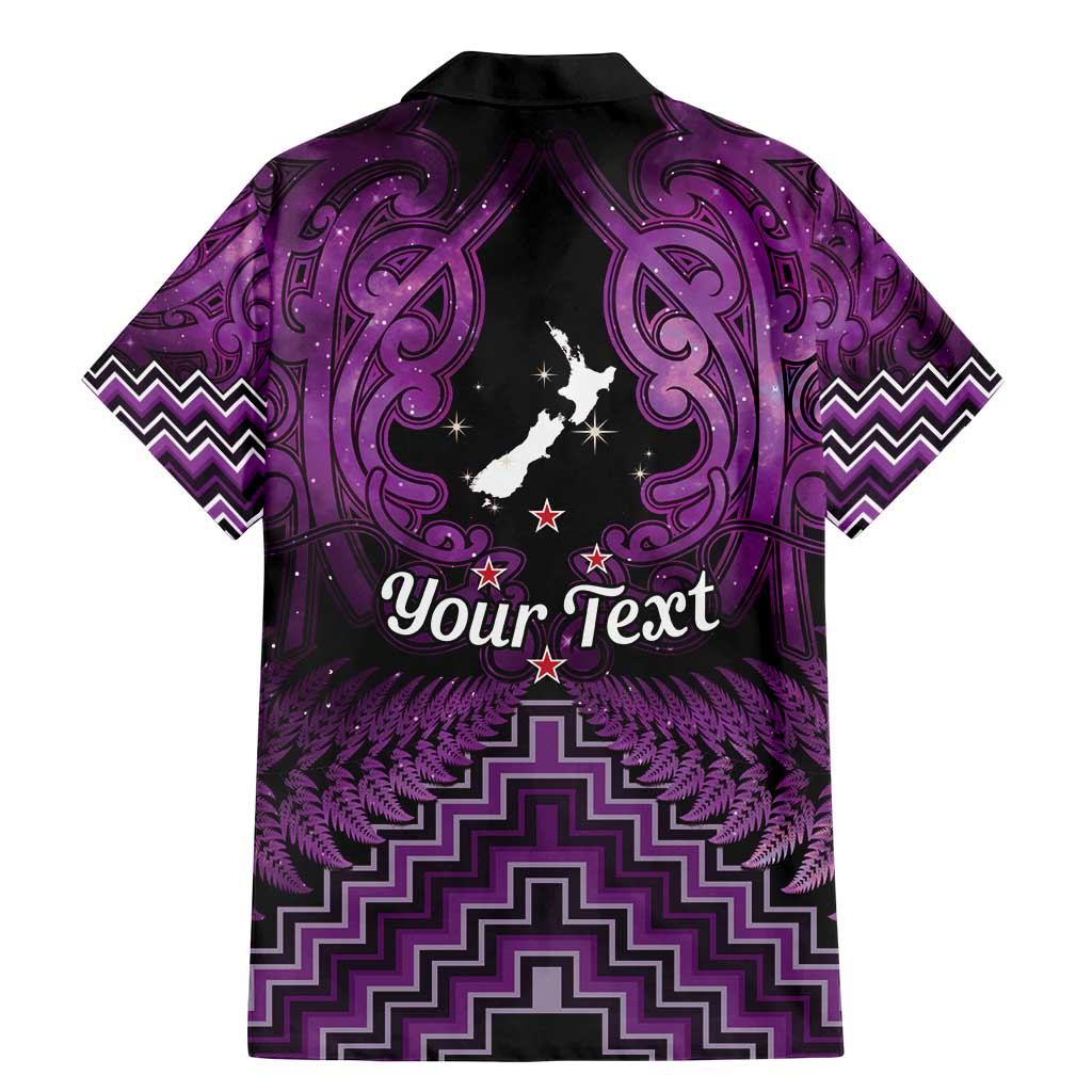 Personalised Aotearoa Matariki Family Matching Mermaid Dress and Hawaiian Shirt Purple Fern Maori Poutama LT01 - Polynesian Pride
