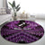 Personalised Aotearoa Matariki Round Carpet Purple Fern Maori Poutama