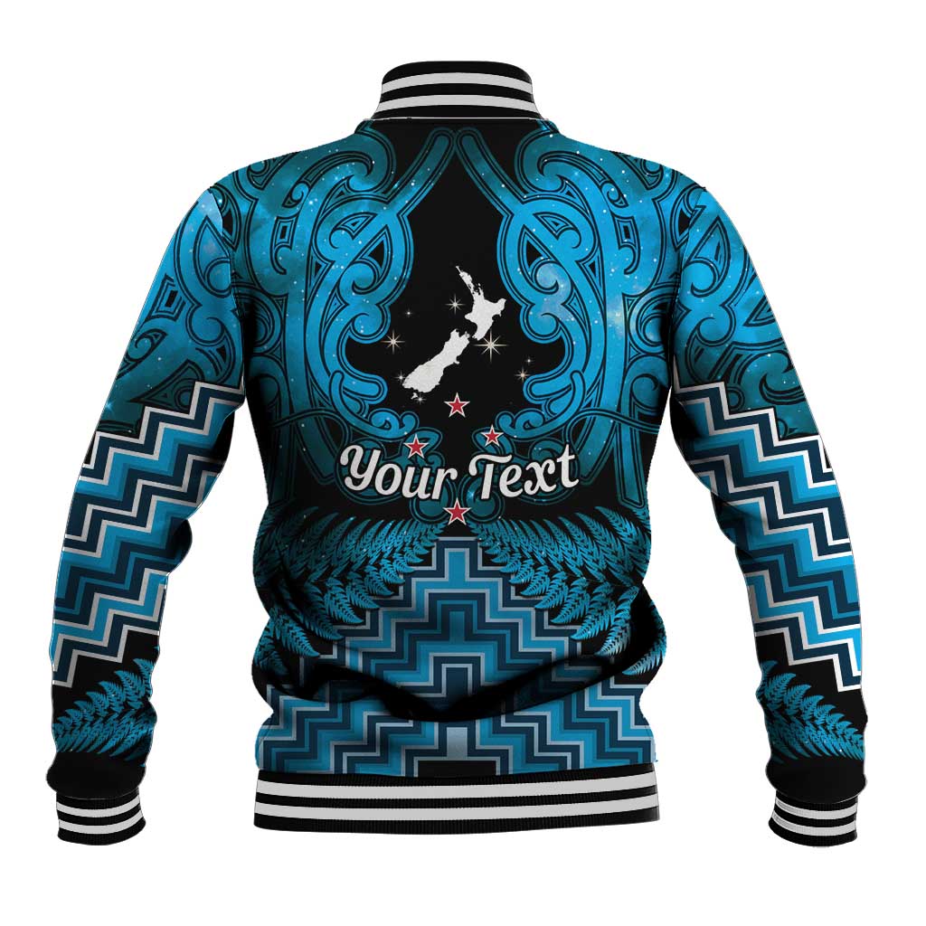 Personalised Aotearoa Matariki Baseball Jacket Turquoise Fern Maori Poutama