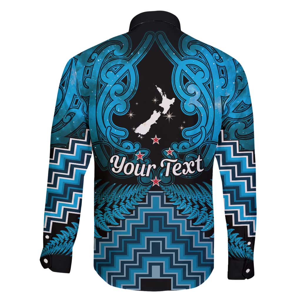 Personalised Aotearoa Matariki Family Matching Short Sleeve Bodycon Dress and Hawaiian Shirt Turquoise Fern Maori Poutama LT01 - Polynesian Pride