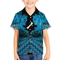 Personalised Aotearoa Matariki Hawaiian Shirt Turquoise Fern Maori Poutama