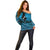 Personalised Aotearoa Matariki Off Shoulder Sweater Turquoise Fern Maori Poutama