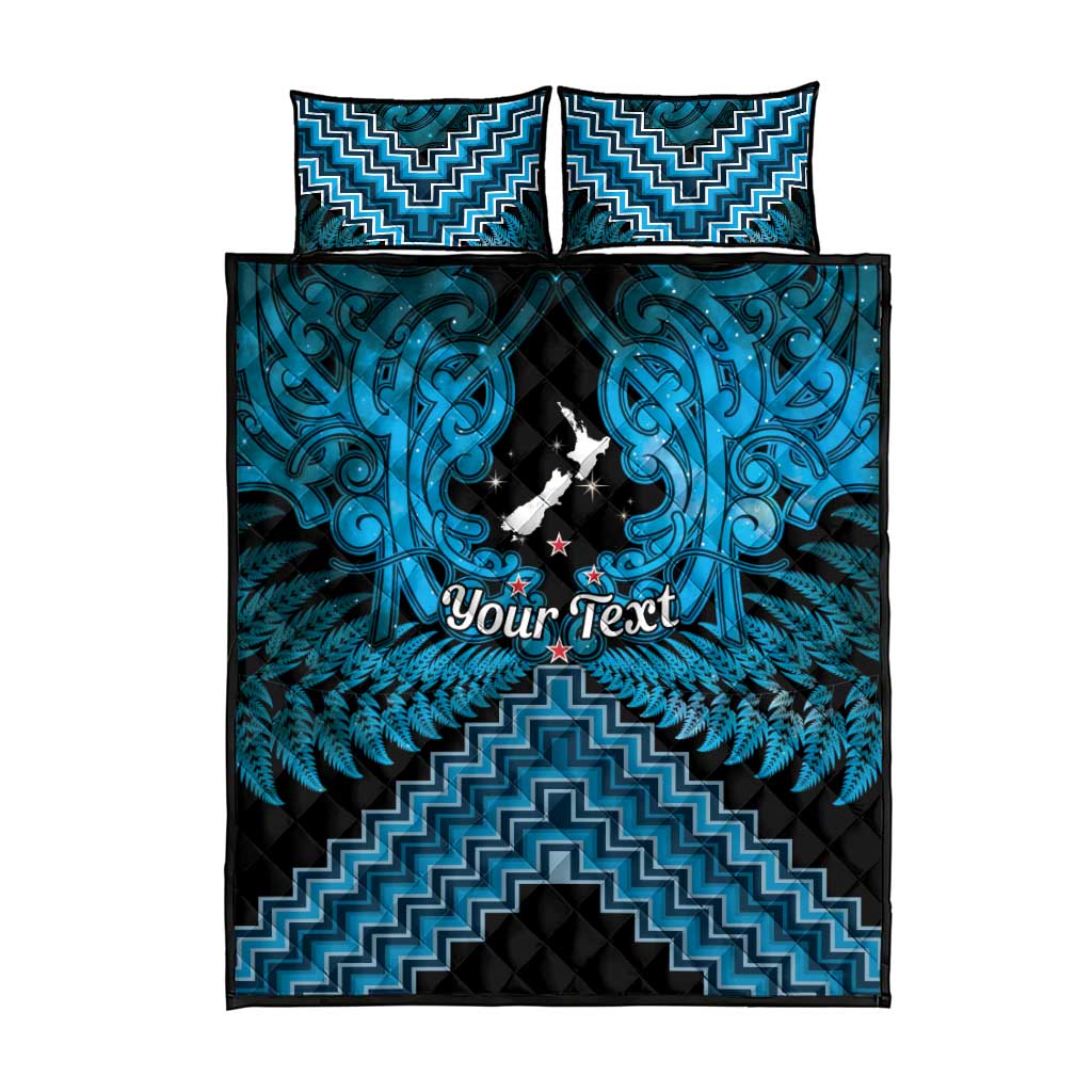 Personalised Aotearoa Matariki Quilt Bed Set Turquoise Fern Maori Poutama LT01 - Polynesian Pride