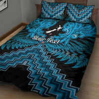Personalised Aotearoa Matariki Quilt Bed Set Turquoise Fern Maori Poutama LT01 - Polynesian Pride