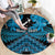 Personalised Aotearoa Matariki Round Carpet Turquoise Fern Maori Poutama
