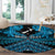 Personalised Aotearoa Matariki Round Carpet Turquoise Fern Maori Poutama
