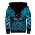 Personalised Aotearoa Matariki Sherpa Hoodie Turquoise Fern Maori Poutama