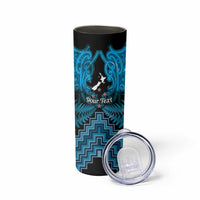 Personalised Aotearoa Matariki Skinny Tumbler Turquoise Fern Maori Poutama