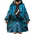 Personalised Aotearoa Matariki Wearable Blanket Hoodie Turquoise Fern Maori Poutama