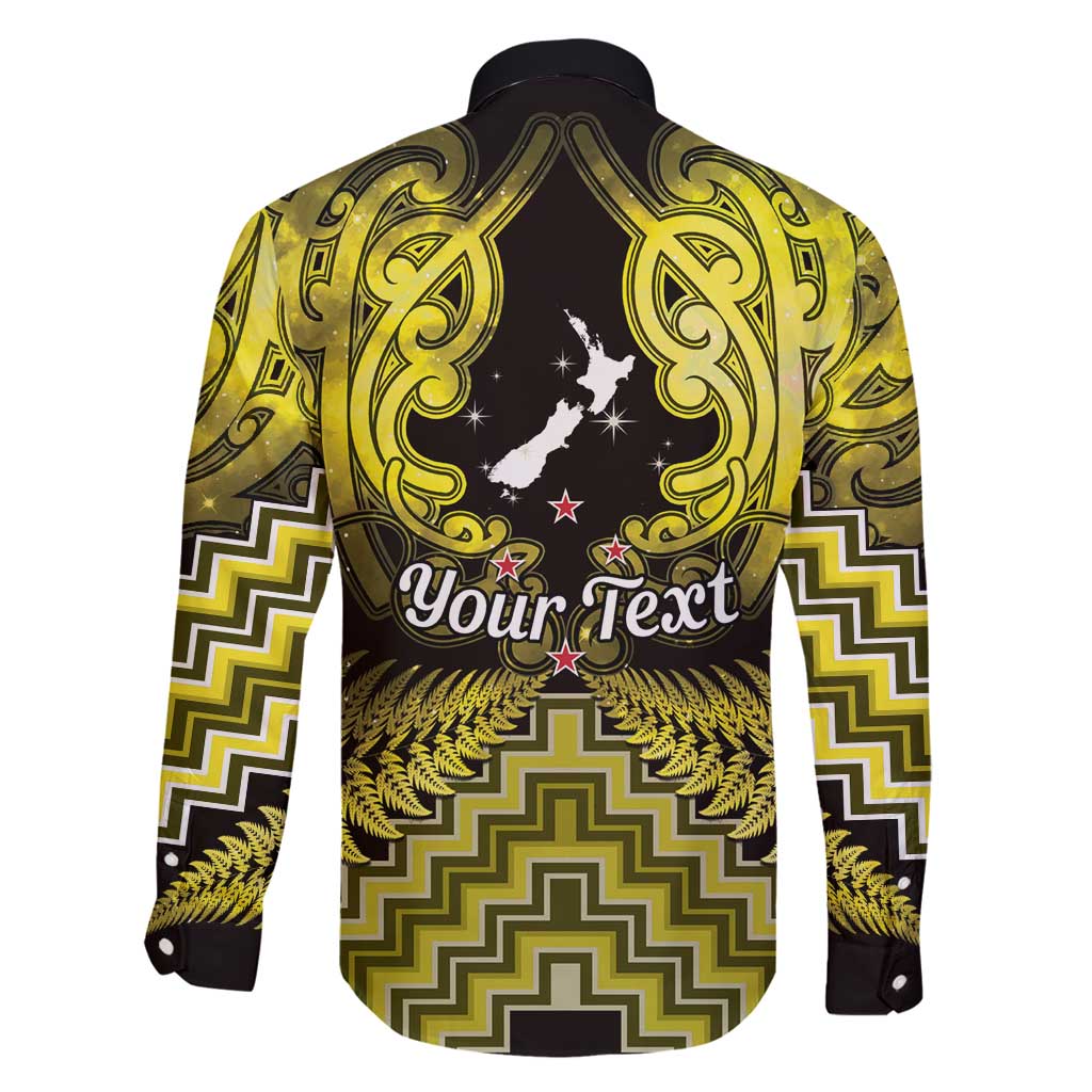 Personalised Aotearoa Matariki Family Matching Puletasi and Hawaiian Shirt Yellow Fern Maori Poutama LT01 - Polynesian Pride