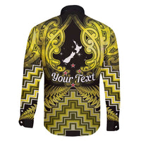 Personalised Aotearoa Matariki Family Matching Short Sleeve Bodycon Dress and Hawaiian Shirt Yellow Fern Maori Poutama LT01 - Polynesian Pride