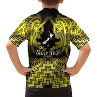 Personalised Aotearoa Matariki Family Matching Tank Maxi Dress and Hawaiian Shirt Yellow Fern Maori Poutama LT01 - Polynesian Pride