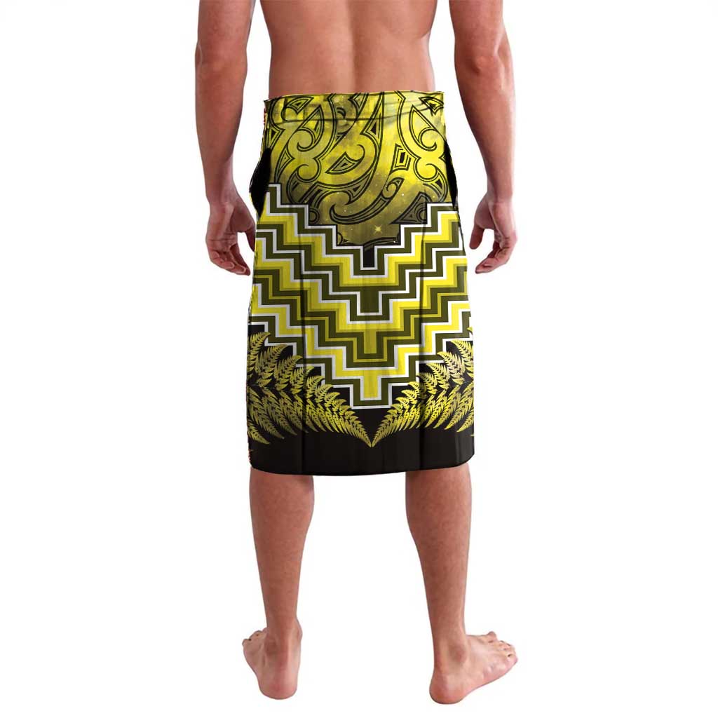 Personalised Aotearoa Matariki Lavalava Yellow Fern Maori Poutama