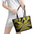 Personalised Aotearoa Matariki Leather Tote Bag Yellow Fern Maori Poutama