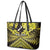 Personalised Aotearoa Matariki Leather Tote Bag Yellow Fern Maori Poutama