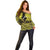 Personalised Aotearoa Matariki Off Shoulder Sweater Yellow Fern Maori Poutama
