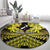 Personalised Aotearoa Matariki Round Carpet Yellow Fern Maori Poutama