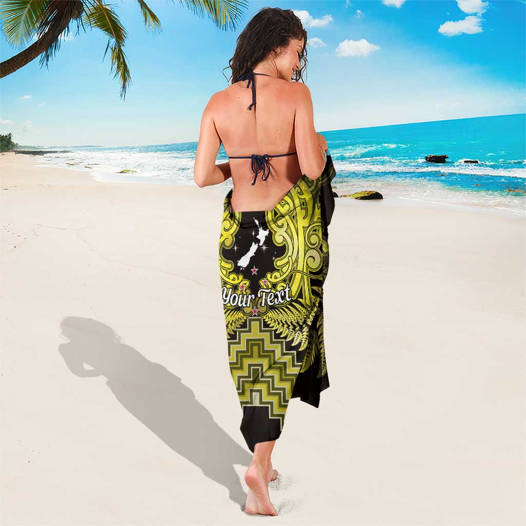 Personalised Aotearoa Matariki Sarong Yellow Fern Maori Poutama