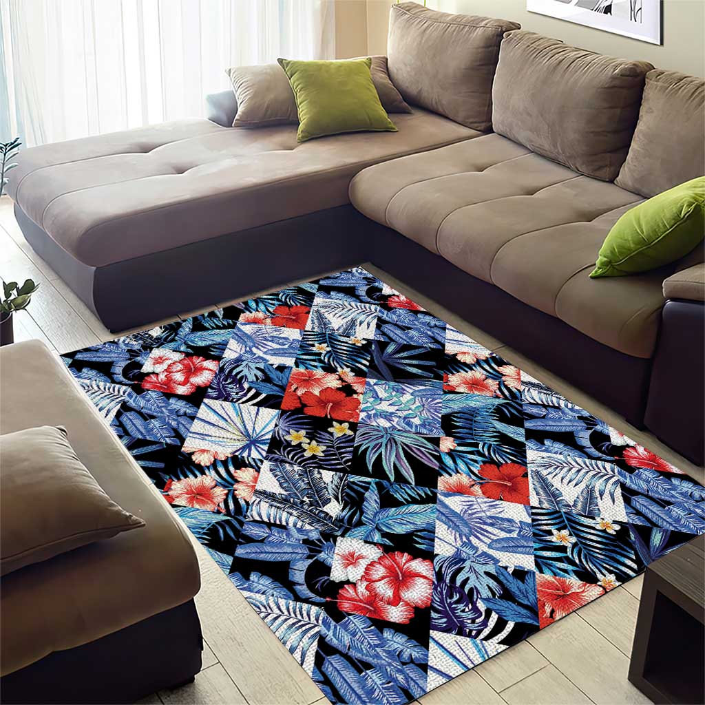 Hawaii Tropicana Blue Pattern Area Rug - Polynesian Pride