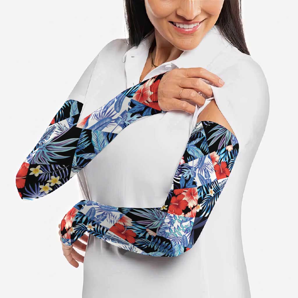 Hawaii Tropicana Blue Pattern Arm Sleeves - Polynesian Pride