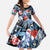 Hawaii Tropicana Blue Pattern Family Matching Long Sleeve Bodycon Dress and Hawaiian Shirt - Polynesian Pride