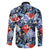 Hawaii Tropicana Blue Pattern Family Matching Long Sleeve Bodycon Dress and Hawaiian Shirt - Polynesian Pride