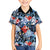 Hawaii Tropicana Blue Pattern Family Matching Long Sleeve Bodycon Dress and Hawaiian Shirt - Polynesian Pride