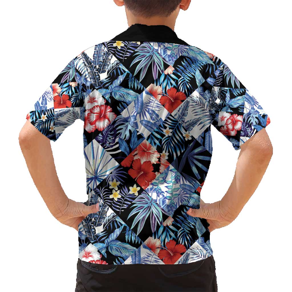 Hawaii Tropicana Blue Pattern Family Matching Summer Maxi Dress and Hawaiian Shirt - Polynesian Pride
