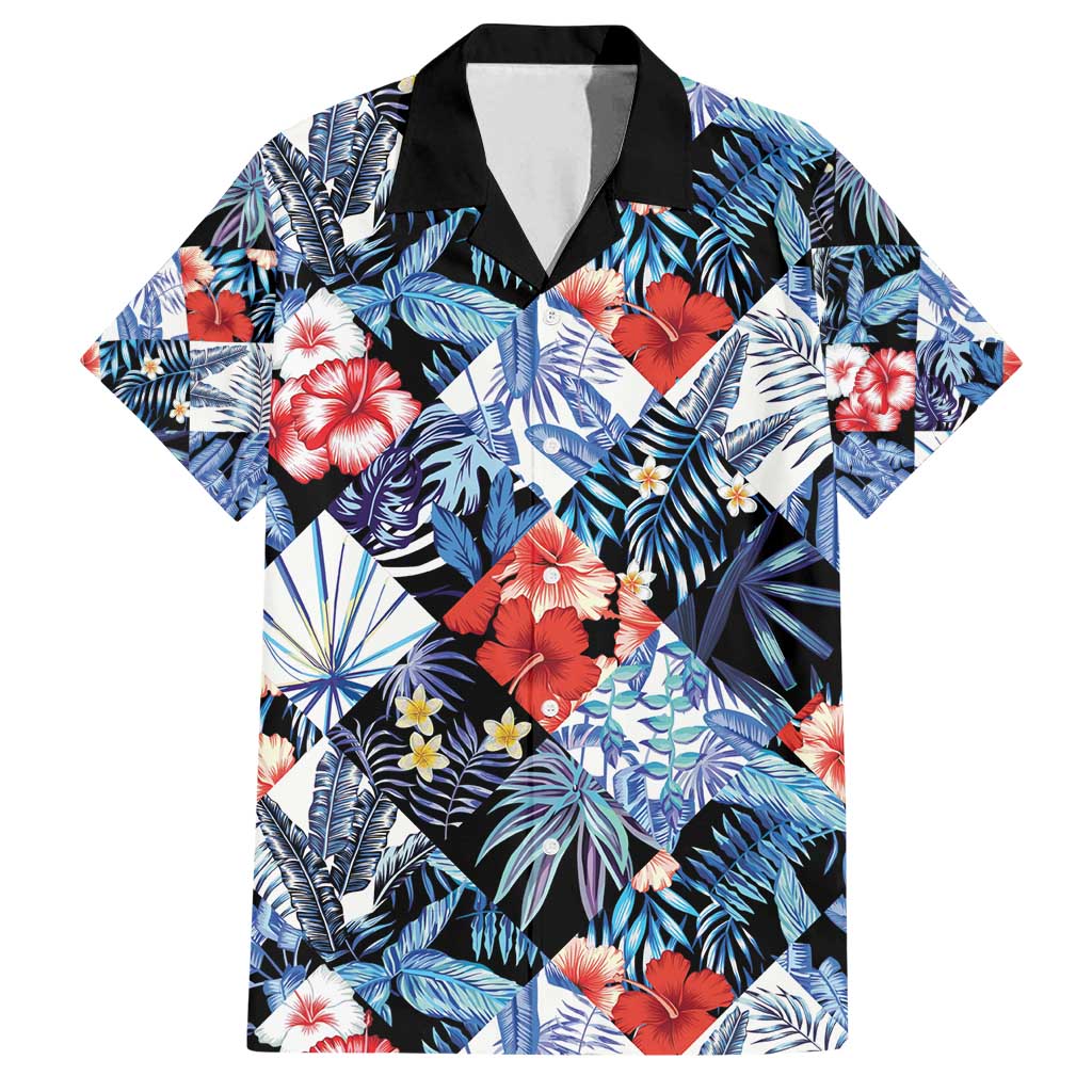 Hawaii Tropicana Blue Pattern Family Matching Summer Maxi Dress and Hawaiian Shirt - Polynesian Pride