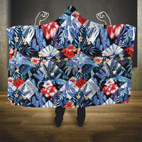 Hawaii Tropicana Blue Pattern Hooded Blanket - Polynesian Pride