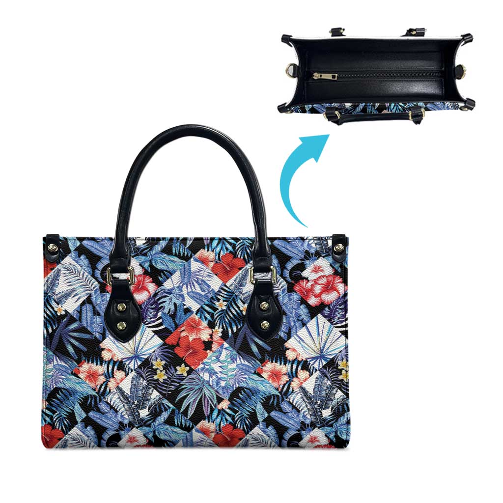 Hawaii Tropicana Blue Pattern Leather Bag - Polynesian Pride