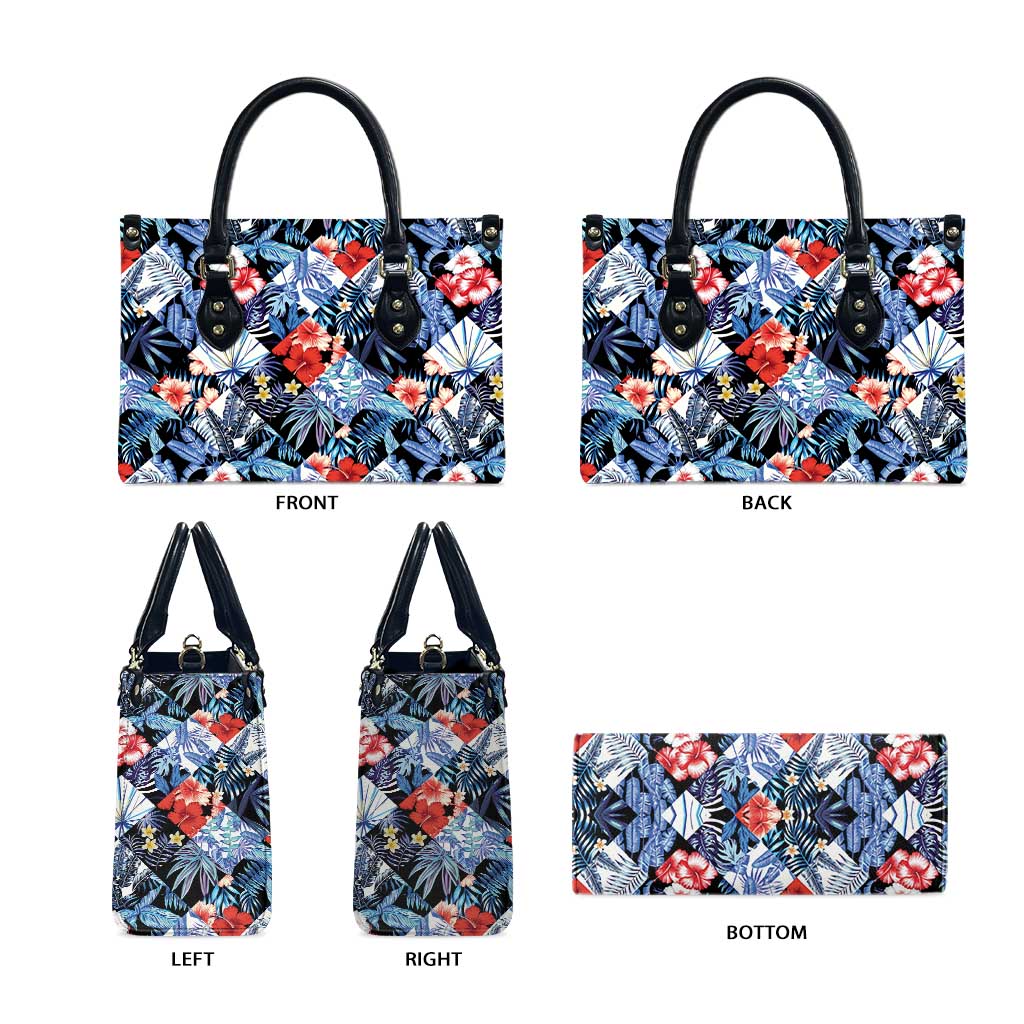 Hawaii Tropicana Blue Pattern Leather Bag - Polynesian Pride