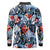 Hawaii Tropicana Blue Pattern Long Sleeve Polo Shirt - Polynesian Pride