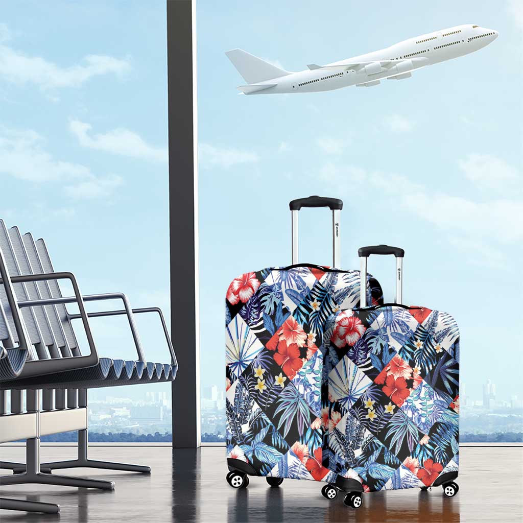 Hawaii Tropicana Blue Pattern Luggage Cover - Polynesian Pride