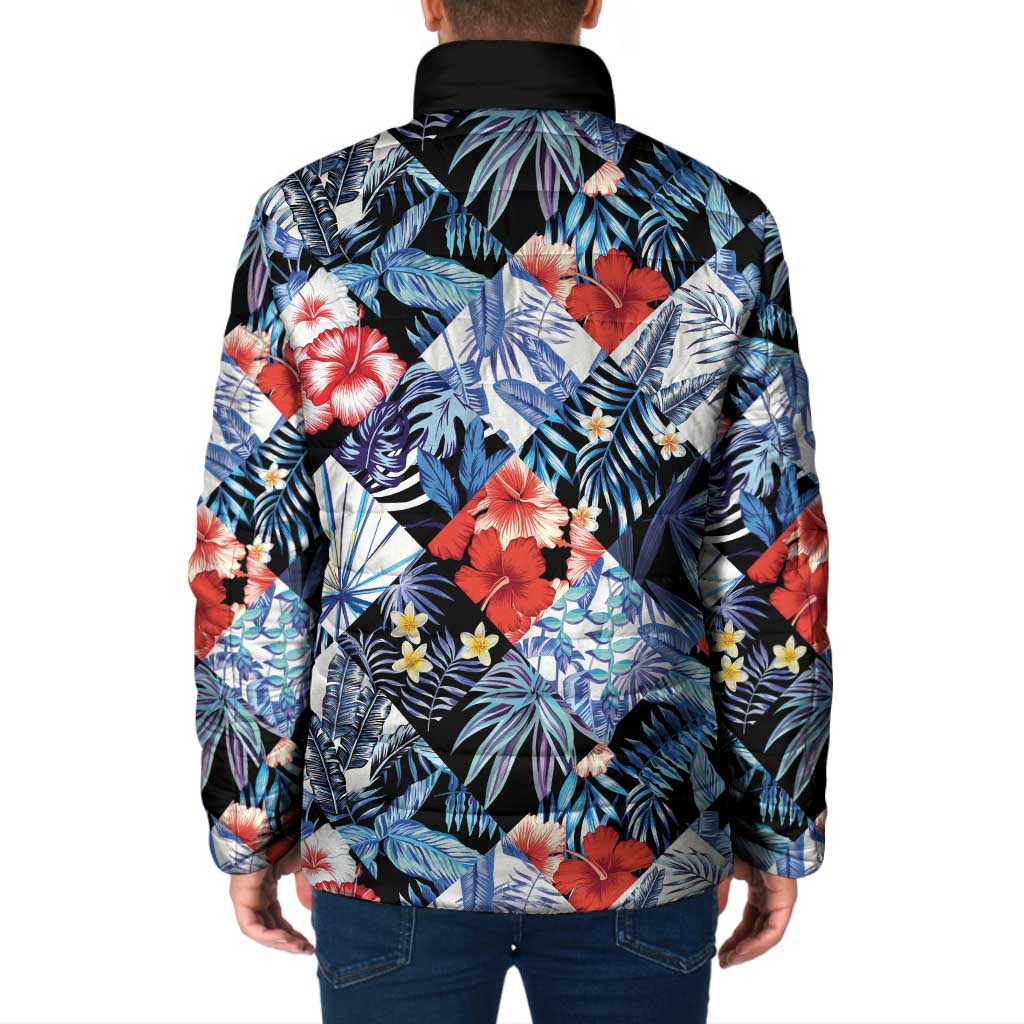 Hawaii Tropicana Blue Pattern Padded Jacket - Polynesian Pride