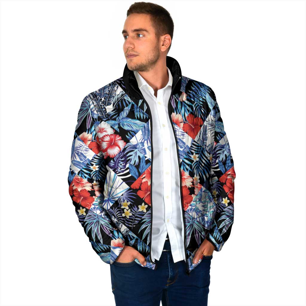 Hawaii Tropicana Blue Pattern Padded Jacket - Polynesian Pride