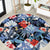 Hawaii Tropicana Blue Pattern Round Carpet - Polynesian Pride