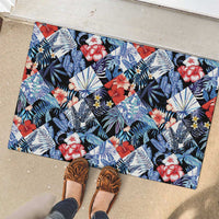 Hawaii Tropicana Blue Pattern Rubber Doormat - Polynesian Pride